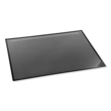 Lift-Top Pad Desktop Organizer with Clear Overlay, 24 x 19, Black