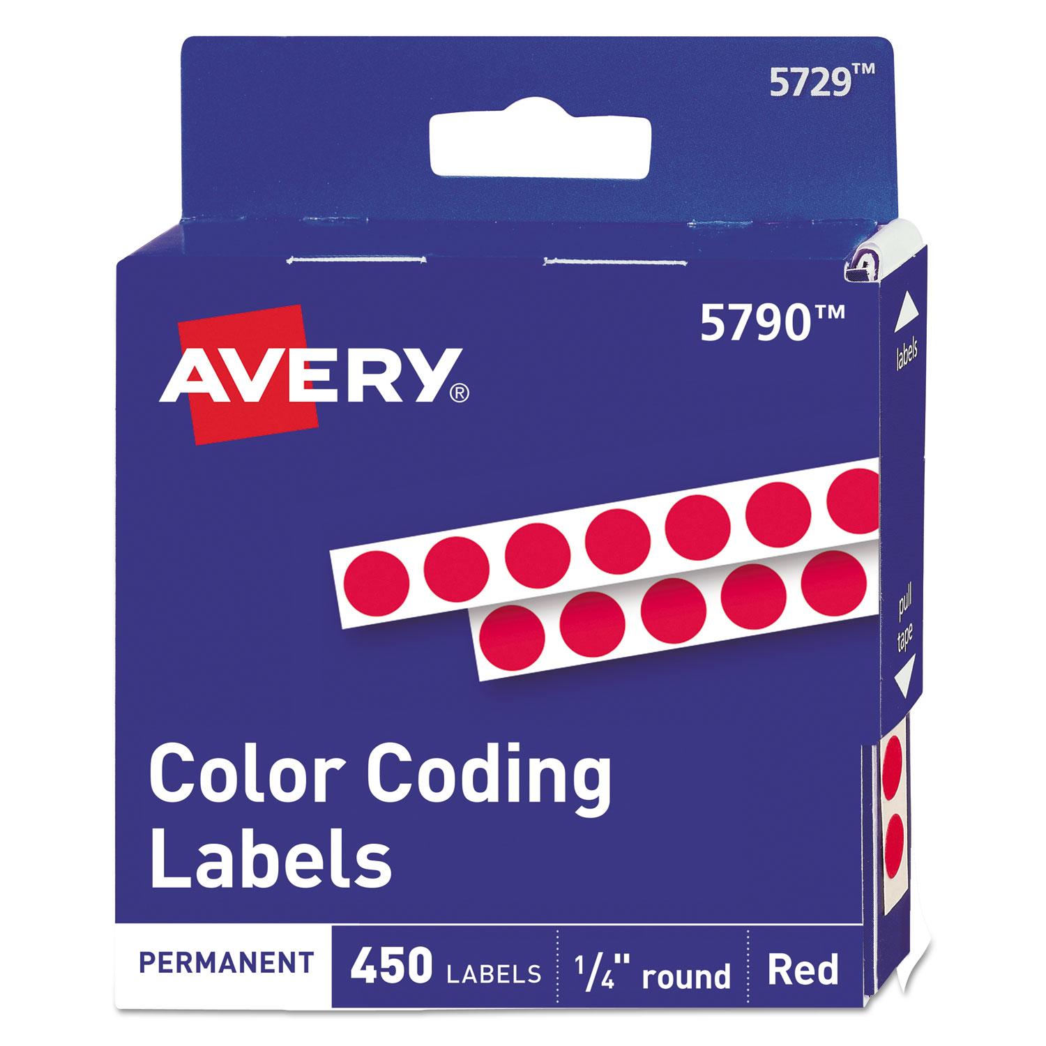 Handwrite-Only Permanent Self-Adhesive Round Color-Coding Labels in ...