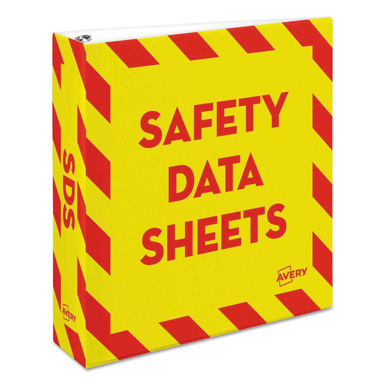 HeavyDuty Preprinted Safety Data Sheet Binder, 3 Rings, 2" Capacity