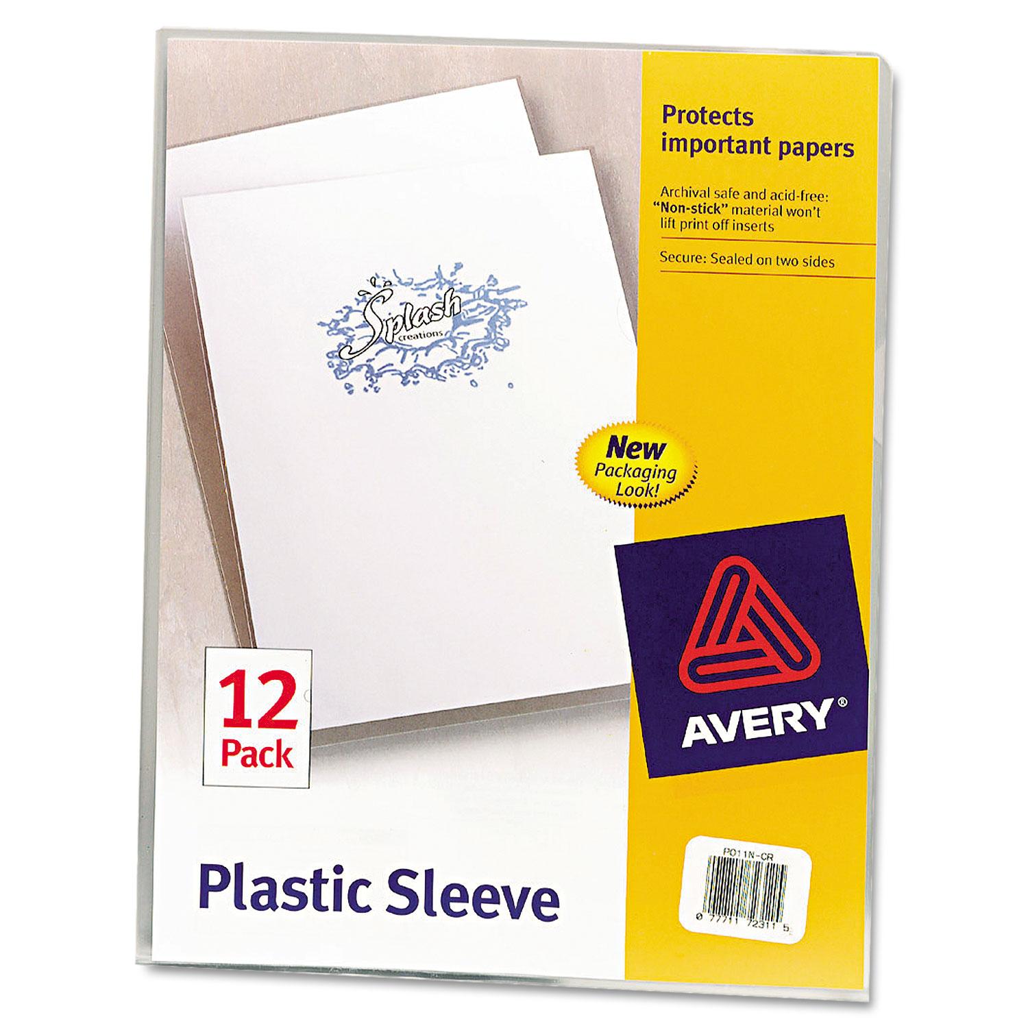 Clear Plastic Sleeves, Letter Size, Clear, 12/Pack Plastic Express Inc.