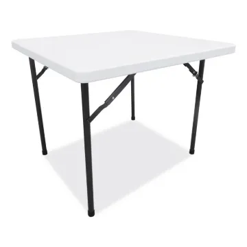Square Plastic Folding Table, 36w x 36d x 29 1/4h, White