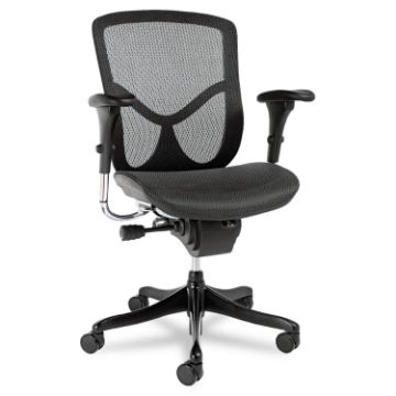 Alera EQ Series Ergonomic Multifunction Mid-Back Mesh Chair, Supports up to 250 lbs., Black Seat/Bla