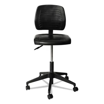 Alera WL Series Workbench Stool, 25" Seat Height, Supports up to 250 lbs., Black Seat/Black Back, Bl