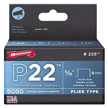 Arrow Fastener  P22  7/16 in. W x 5/16 in. L 24 Ga. Medium Crown  Staples  5050 pk