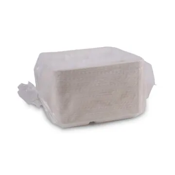 Bagasse Molded Fiber Dinnerware, 5-Compartment Tray, 8 x 12, White, 500/Carton
