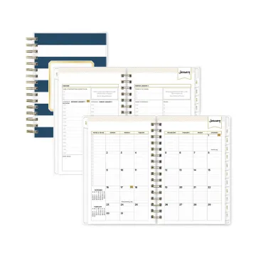 Day Designer Daily/Monthly Planner, 8 x 5, Navy/White, 2021