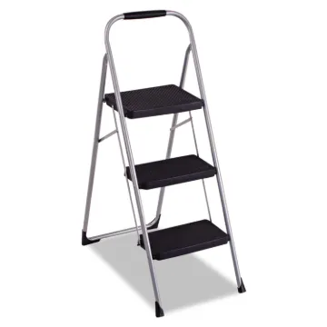 3-Step Big Step Folding Stool, 200 lb Capacity, 17.75w x 28d x 45.63h, Light Gray