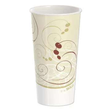 Double Sided Poly Paper Cold Cups, 21 oz, Symphony Design, 50/Pack, 20 Packs/Carton