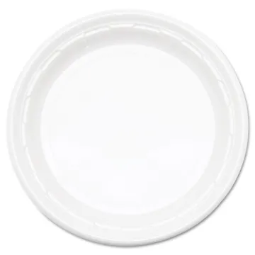 Famous Service Plastic Dinnerware, Plate, 9", White, 125/Pack, 4 Packs/Carton