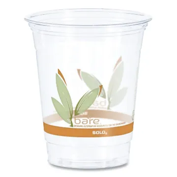 Bare Eco-Forward RPET Cold Cups, 12-14 oz, Clear, 50/Pack, 1000/Carton