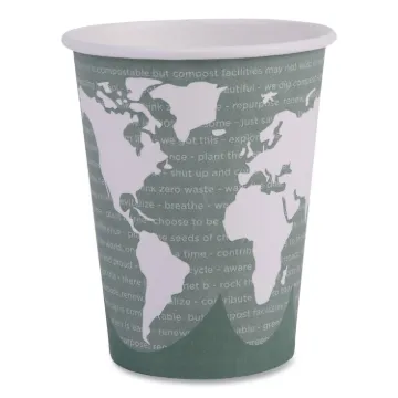 World Art Renewable Compostable Hot Cups, 12 oz., 50/PK, 20 PK/CT