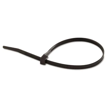 UVB Cable Ties, 8", 75 lb, UV Black, 100/Pack