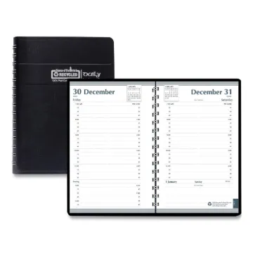 Daily Appointment Book, 15-Minute Appointments, 8 x 5, Black, 2021