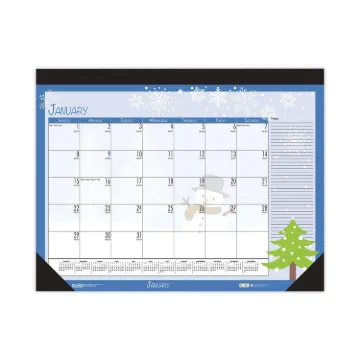 Earthscapes Seasonal Desk Pad Calendar, 18.5 x 13, 2021