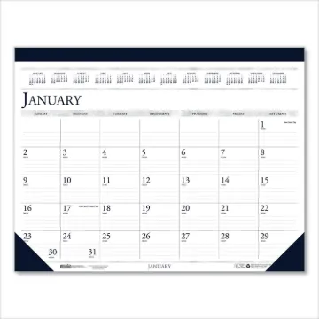 Recycled Two-Color Monthly Desk Pad Calendar, 18.5 x 13, 2021