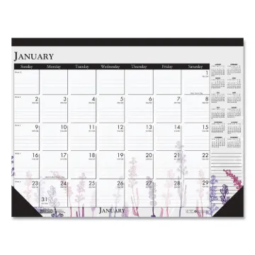 100% Recycled Contempo Desk Pad Calendar, 18.5 x 13, Wild Flowers, 2021