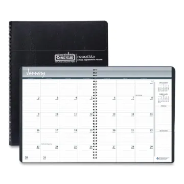 Recycled 24-Month Ruled Monthly Planner, 11 x 8.5, Black, 2021-2022