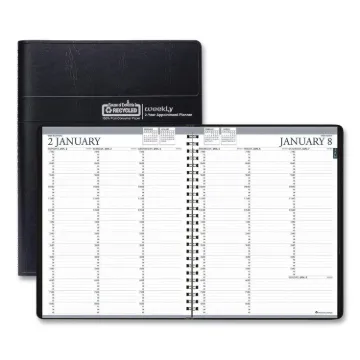 Recycled Two-Year Professional Weekly Planner, 11 x 8.5, Black, 2021-2022