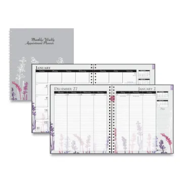 100% Recycled Wild Flower Monthly Weekly Planner, 9 x 7, Wild Flowers, 2021