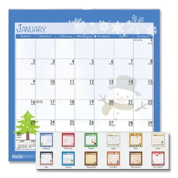 100% Recycled Seasonal Wall Calendar, 12 x 12, 2021