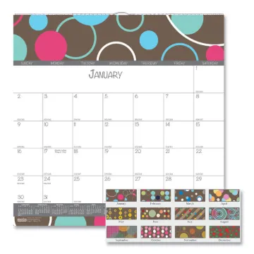 100% Recycled Bubbleluxe Wall Calendar, 12 x 12, 2021