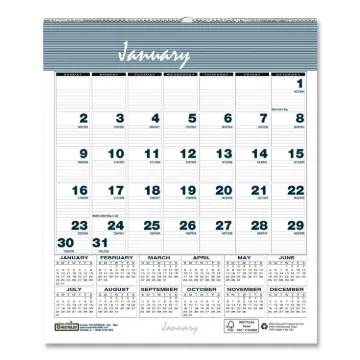 Bar Harbor Wirebound Monthly Wall Calendar, 6 x 7, Blue, 2021