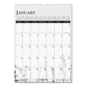 100% Recycled Wild Flower Wall Calendar, 12 x 16.5, Wild Flowers, 2021