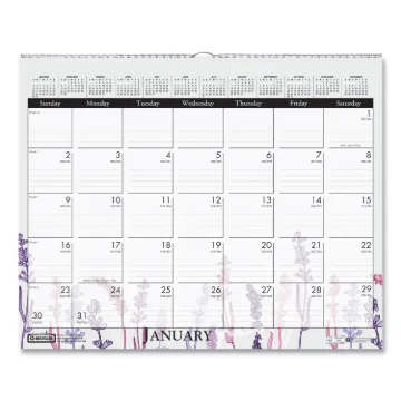 100% Recycled Wild Flower Wall Calendar, 15 x 12, Wild Flowers, 2021