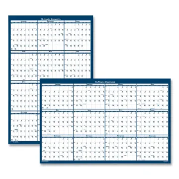 Recycled Poster Style Reversible/Erasable Yearly Wall Calendar, 32 x 48, 2021