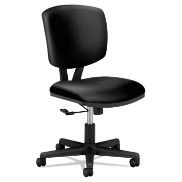 Volt Series Leather Task Chair, Supports up to 250 lbs., Black Seat/Black Back, Black Base