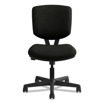 Volt Series Leather Task Chair with Synchro-Tilt, Supports up to 250 lbs., Black Seat/Black Back, Bl