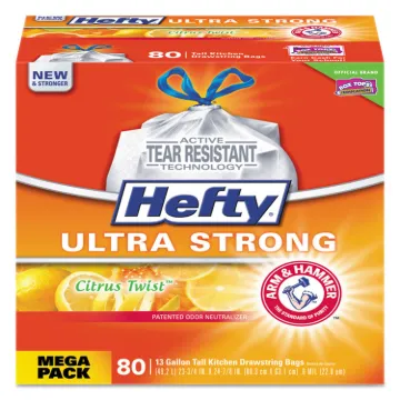 Ultra Strong Scented Tall White Kitchen Bags, 13 gal, 0.9 mil, 23.75" x 24.88", White, 240/Carton