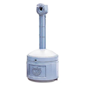 Smokers Cease-Fire Cigarette Receptacle, 4 gal, 16.5 dia x 38.5h, Pewter Gray