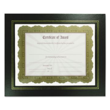 Leatherette Document Frame, 8-1/2 x 11, Black, Pack of Two