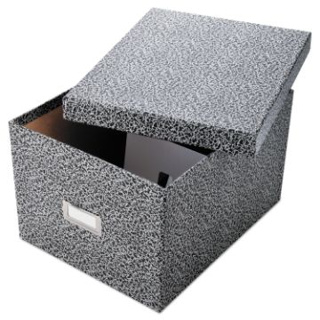 Reinforced Board Card File, Lift-Off Cover, Holds 1,200 6 x 9 Cards, Black/White