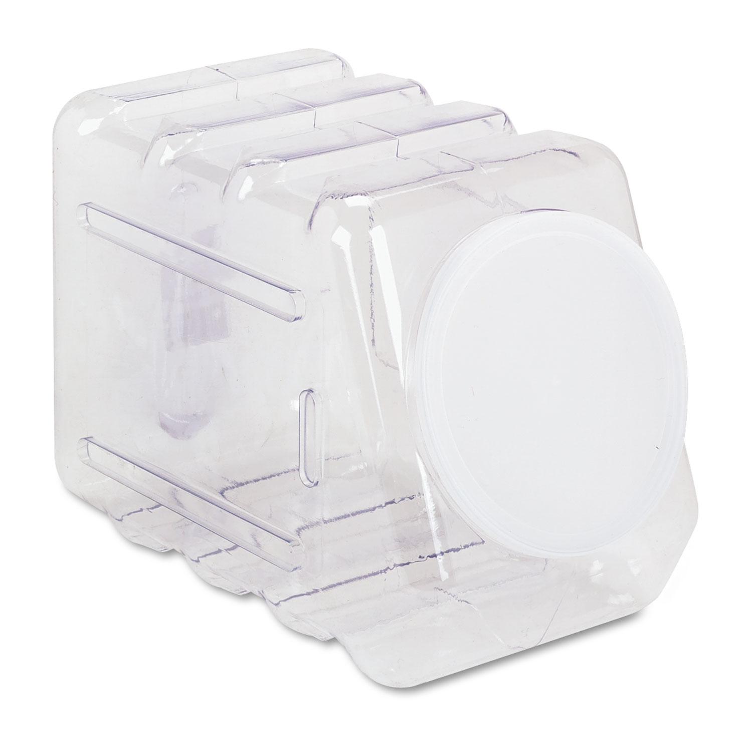 Interlocking Storage Container with Lid, Clear Plastic Plastic