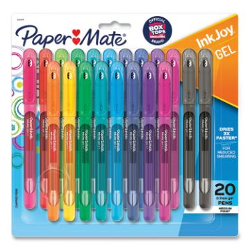 InkJoy Stick Gel Pen, Medium 0.7 mm, Assorted Ink/Barrel, 20/Pack