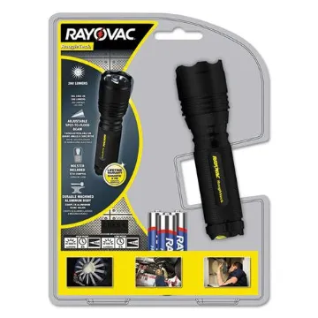 LED Aluminum Flashlight, 3 AAA Batteries (Included), Black