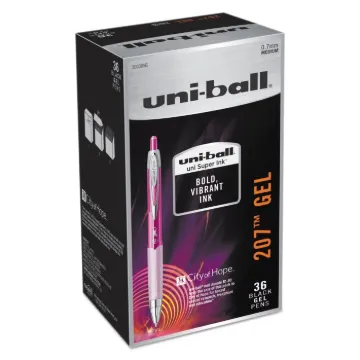 Uni-Ball 207 Retractable Gel Pen, Pink Ribbon, 36/Pack