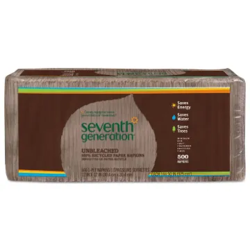 100% Recycled Napkins, 1-Ply, 12" x 12", Unbleached, 500/Pack