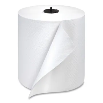 Basic Paper Wiper Roll Towel, 7.68" x 1150 ft, White, 4 Rolls/Carton