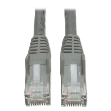 CAT6 Gigabit Snagless Molded Patch Cable, 5 ft, Gray