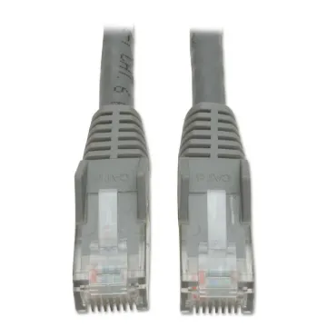 CAT6 Gigabit Snagless Molded Patch Cable, 10 ft, Gray