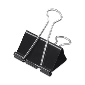 Binder Clips in Zip-Seal Bag, Large, Black/Silver, 36/Pack