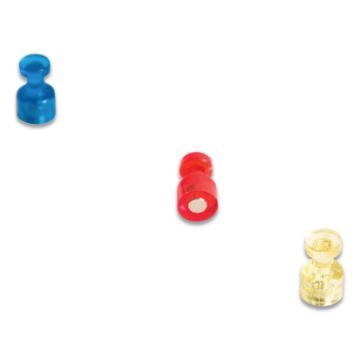 Magnetic Push Pins, Assorted, 0.75", 6/Pack