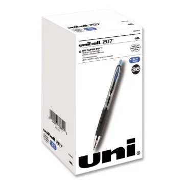 Signo 207 Retractable Gel Pen Value Pack, 0.7 mm, Blue Ink, Black Barrel, 36/Box
