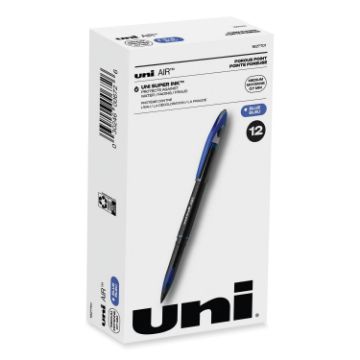 AIR Porous Rollerball Pen, Medium 0.7 mm, Blue Ink, Black Barrel, Dozen