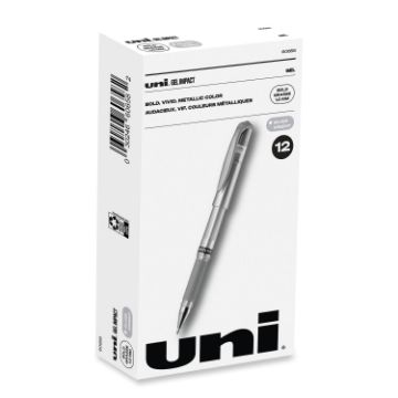 IMPACT Gel Pen, Stick, Medium 1 mm, Silver Metallic Ink, Silver Barrel