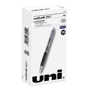 Signo 207 Retractable Gel Pen, 0.7 mm, Purple Ink, Smoke/Black/Purple Barrel, Dozen