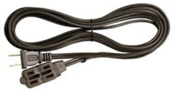 6' Extension Cord, Household, Brown 16/2 Gauge, SPT-2, 3-Outlet 25A